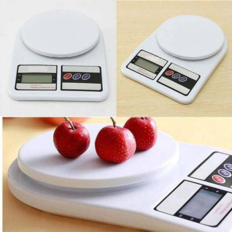 Electronic Digital 10 Kg Weight Scale LCD Kitchen Weight Scale Machine Measureformeasuringfruits,Spice,Food,Vegetable and More (Sf-400) White