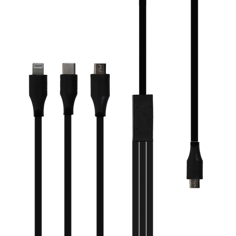3 In 1 Black Charging Cable - 1.5 Metre