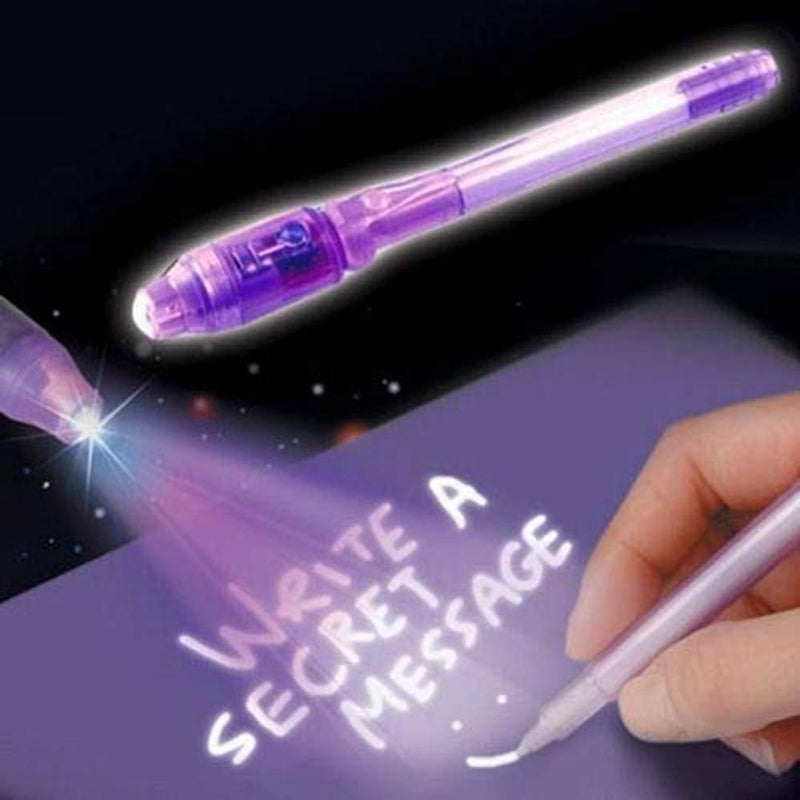 Portable Invisible Magic Pen With UV-Light (Random Color) - Set Of 3