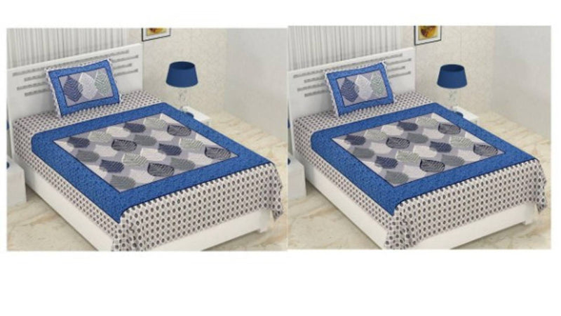100% Cotton Single Bedsheet (size:60*90) With One Pillow Cover (Set of 2) High Quality