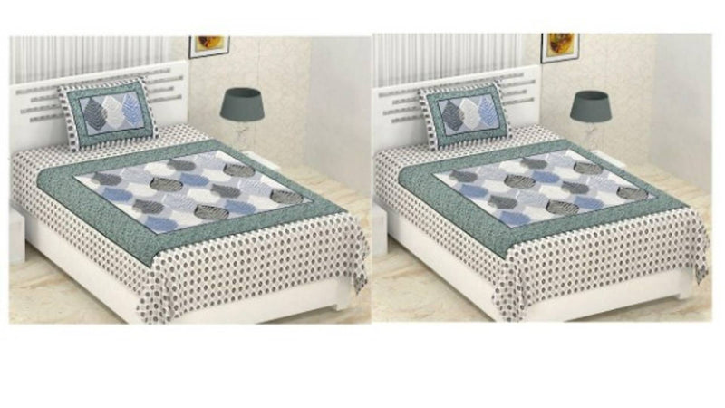 100% Cotton Single Bedsheet (size 60*90)  With One Pillow Cover (Set of 2) High Quality