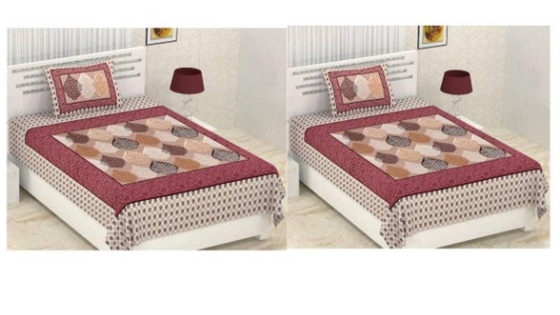 100% Cotton Single Bedsheet (size 60*90)  With One Pillow Cover (Set of 2) High Quality