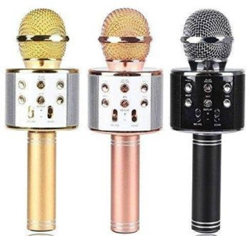 WS-858 Karaoke Mic Microphone with inbuilt Wireless Bluetooth Speaker Microphone