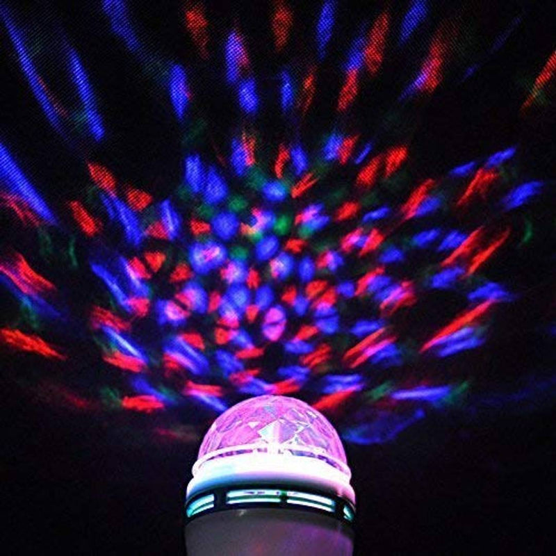 360 Degree, 3W, RGB LED Crystal Rotating Bulb Magic Disco LED Light, Rotating Bulb Light Lamp for Party/ Home/ Diwali Decoration (1Pc) (Multi-color)