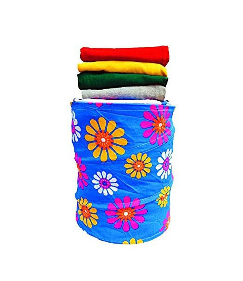 Multipurpose Foldable and Collapsible Pop-Up Round Laundry Bag Basket with Zippered Lid Laundry Bag (14x14x23-inches) - CNJHUBG