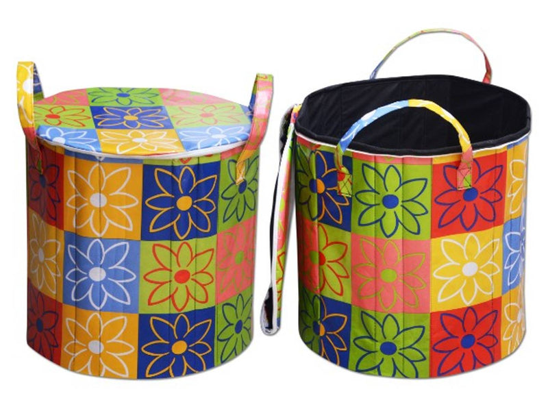 Multicoloured Printed Foldable Round Large Size Laundry Bag