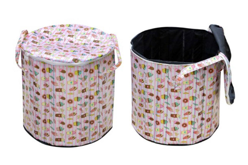 Multicoloured Printed Foldable Round Large Size Laundry Bag