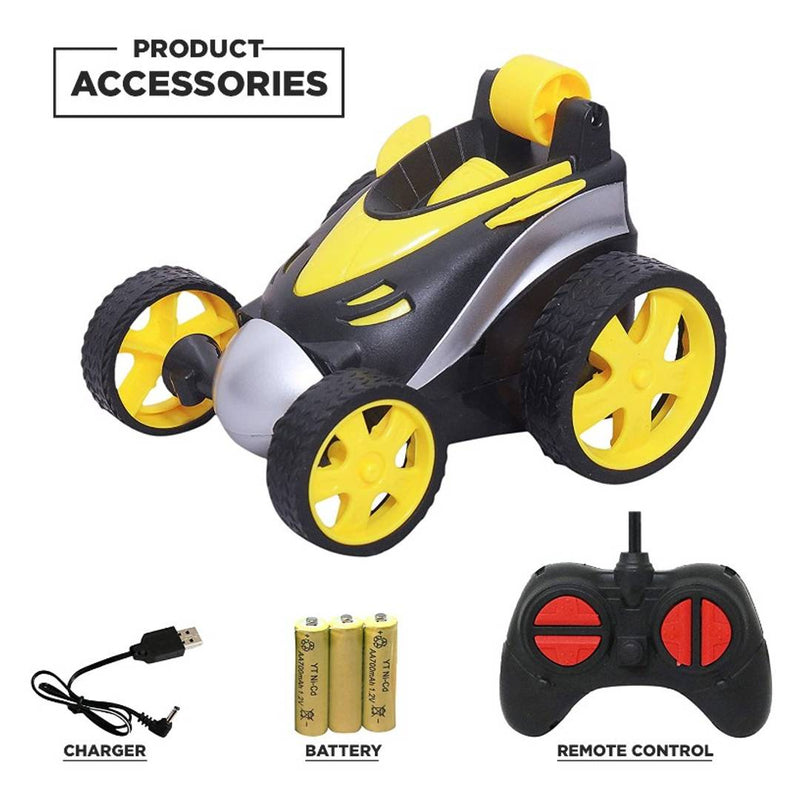 NHR Remote Control Car, RC Stunt Vehicle, 360°Rotating Rolling Radio Control Electric Race Car, Boys Toys Kids (10+ Ages, Yellow)