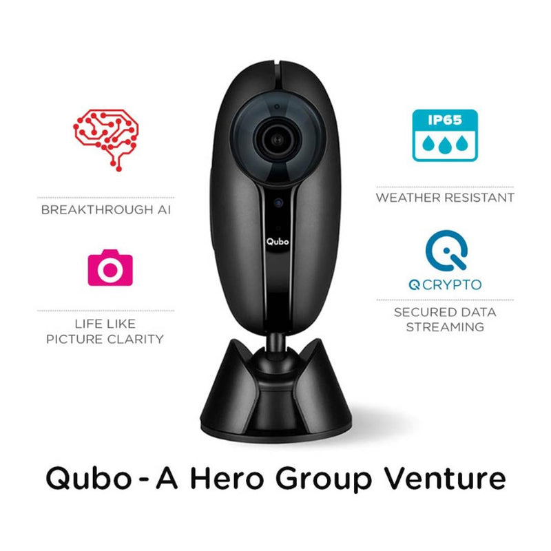 Qubo Smart Home Security Camera - Wireless/WiFi Security Camera| 1080p FHD Resolution| Person Detection| Baby Cry Monitor| Weather Resistant - Outdoor Usage| Alexa Enabled| Night Vision|2 Way Talk
