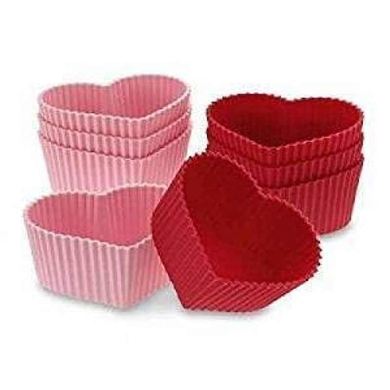Pack of 12 - Silicone Mix Shapes Muffin Cupcake Jelly Dhokla Idli Moulds