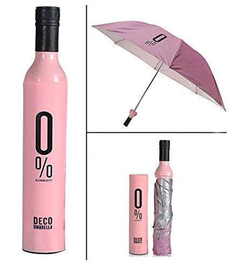 Wine Bottle Folding Umbrella With Bottle Cover