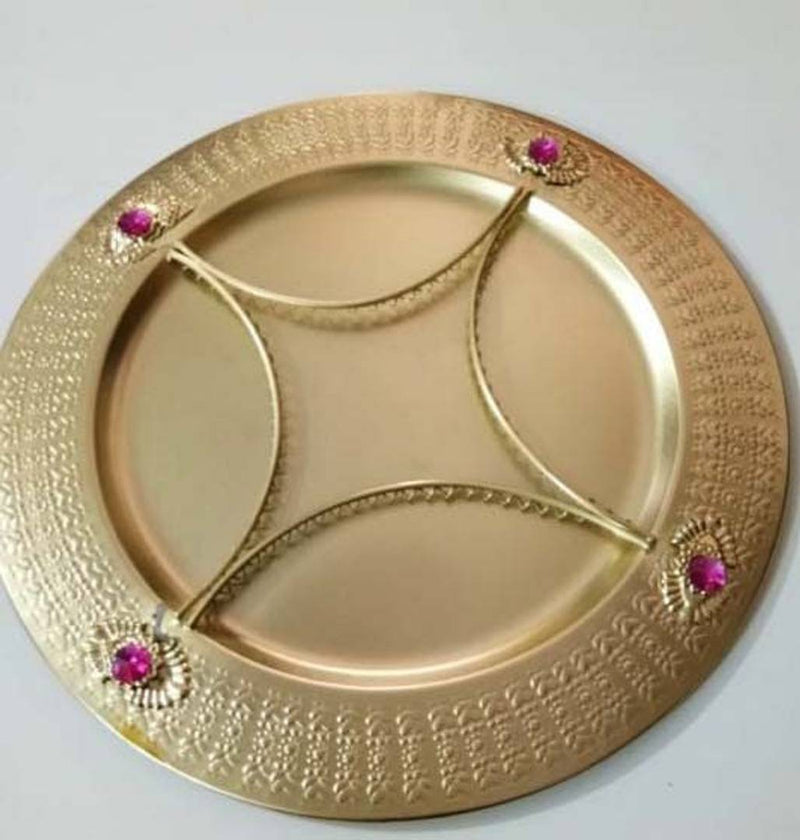 Essential Iron Diamond Golden Colour Dry Fruit Plate