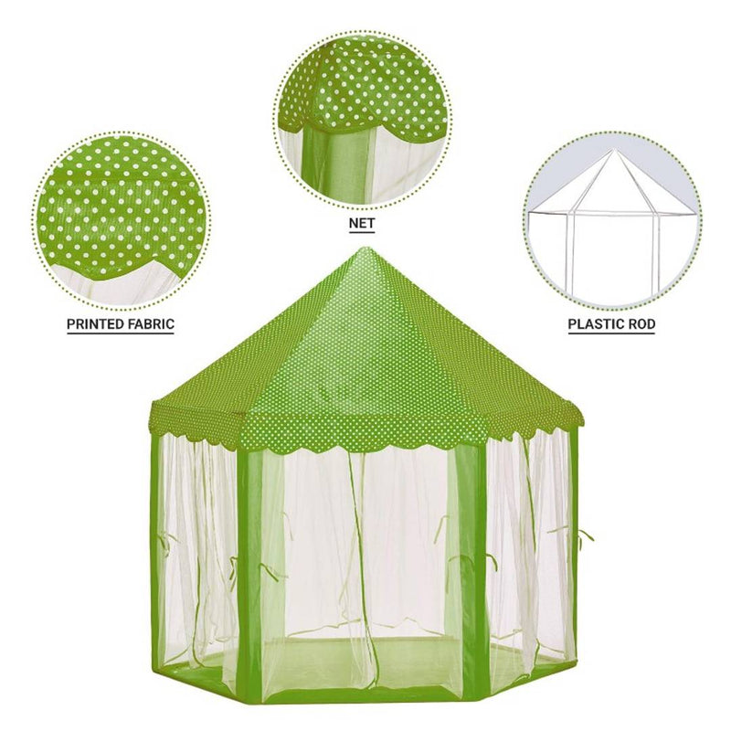 NHR LED Light Tent House with 30 Balls for Kids Play, Hut Type, Play House, Play Castle for Indoor and Outdoor for 3 to 6 Years (Green+ 30 Balls)