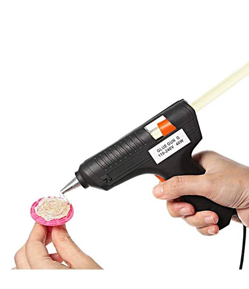 Hot Melt Plastic Glue Gun with 2 Glue Sticks for School Kids Art Craft Home Industrial Use Decorating Purpose - HTGLVEGN