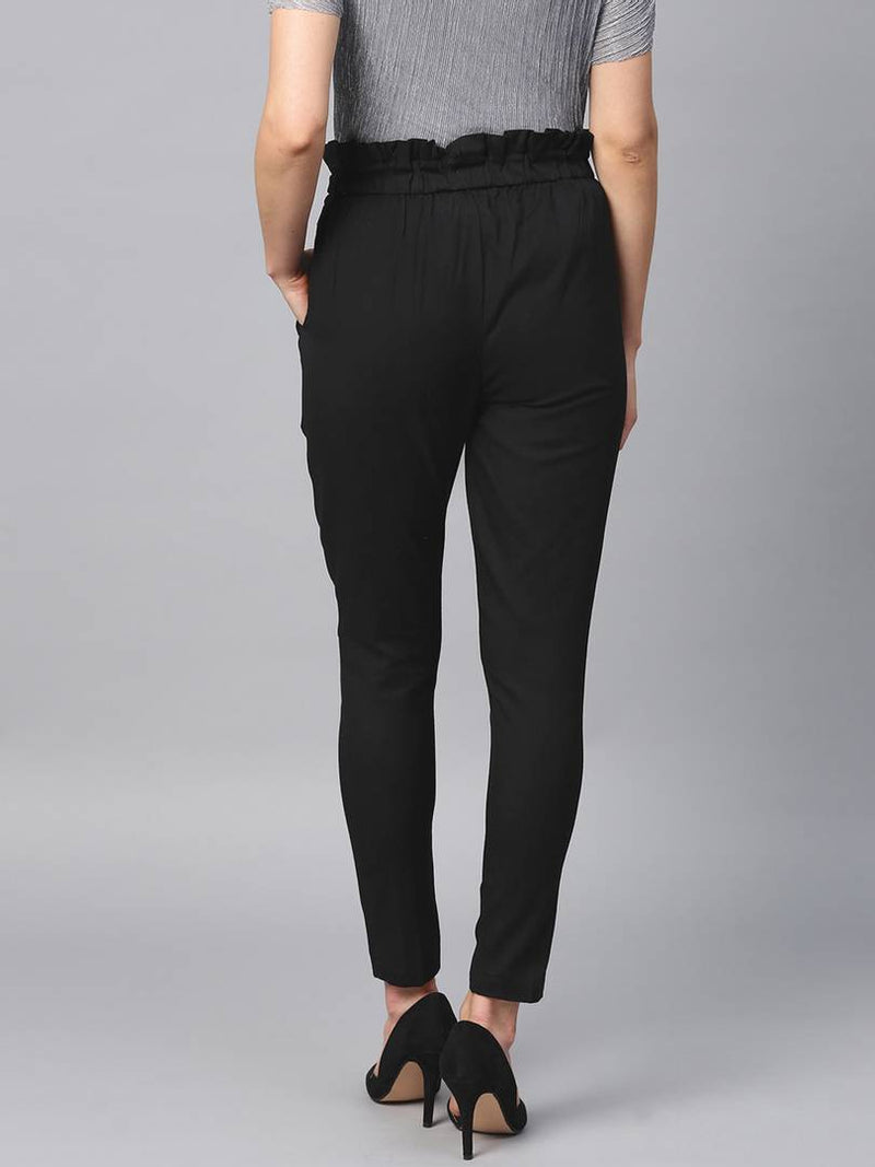 Stylish Multicoloured Cotton Blend Three Button Trouser For Women ( Pack Of 2 )