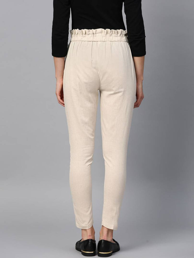 Stylish Multicoloured Cotton Blend Three Button Trouser For Women ( Pack Of 2 )