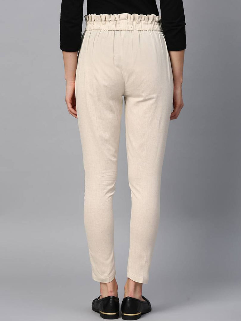 Stylish Multicoloured Cotton Blend Three Button Trouser For Women ( Pack Of 2 )