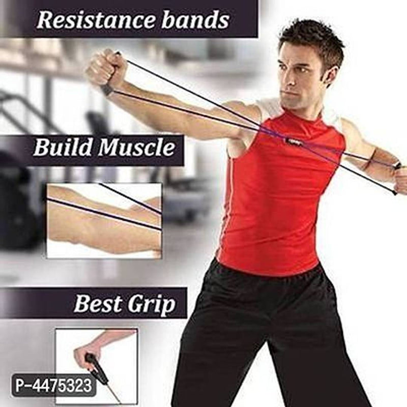 Fitness Stretch Body Toning and Stretching Travel Exercise Tube 8 Type Resistance Band Exercise Tube (Multi) Pack 1