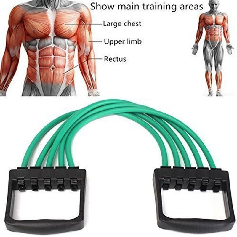 Heavy Duty 5 Latex Cord Exerciser Chest Expander ring Chest Puller Resistance Tube  (Multicolour)