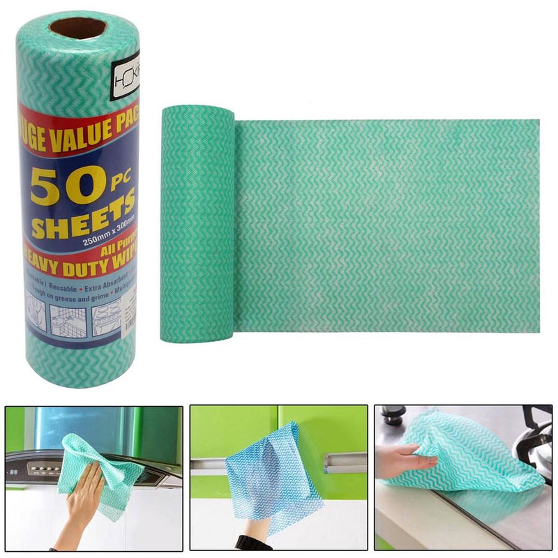 80 Pulls Wet & Dry Cleaning Reusable Kitchen Wipes Roll Pack Of 1
