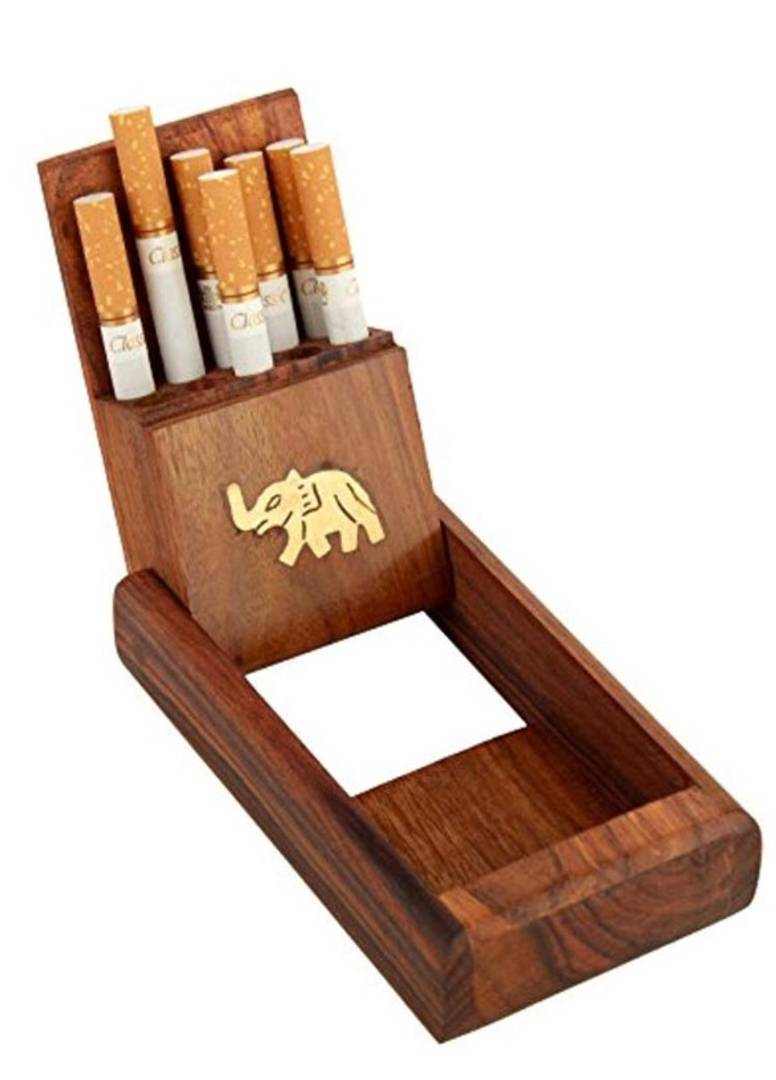 Rosewood Sheesham Wood Pocket Cigarette Case Holder Stand (4.75 x 2.75 x 1.25 inch, Brown)