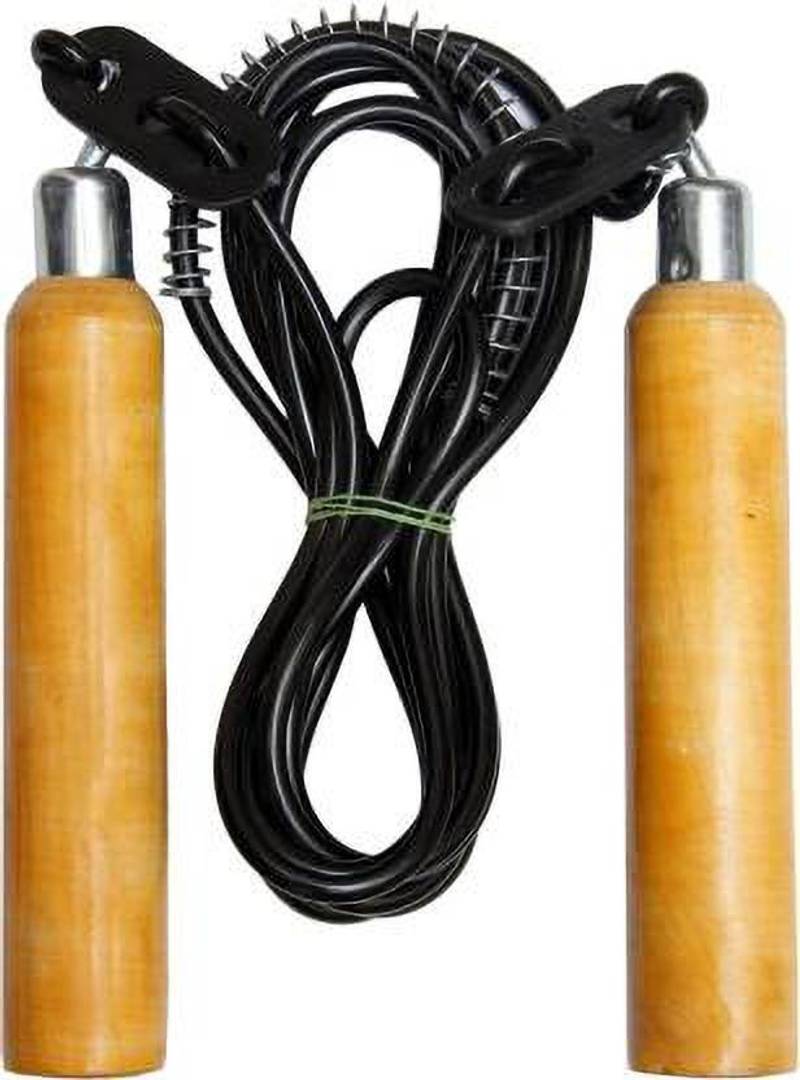 Black Wooden Handle Skipping Rope (Black, Length: 260 cm)