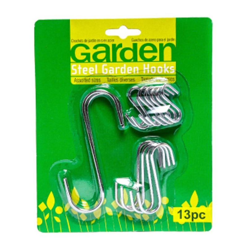 Stainless Steel S Shaped Garden Hooks -Set of 13 Pieces