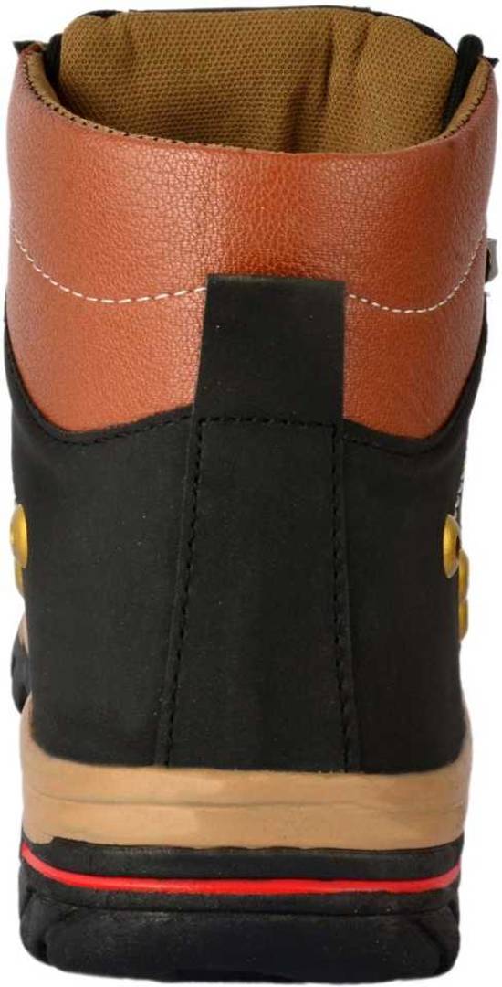 Men's Stylish and Trendy Black Solid Synthetic Leather Casual Flat Boots