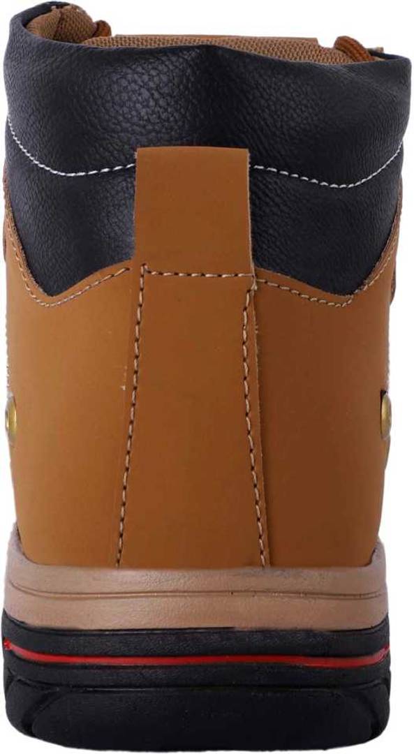 Men's Stylish and Trendy Tan Solid Synthetic Leather Casual Flat Boots