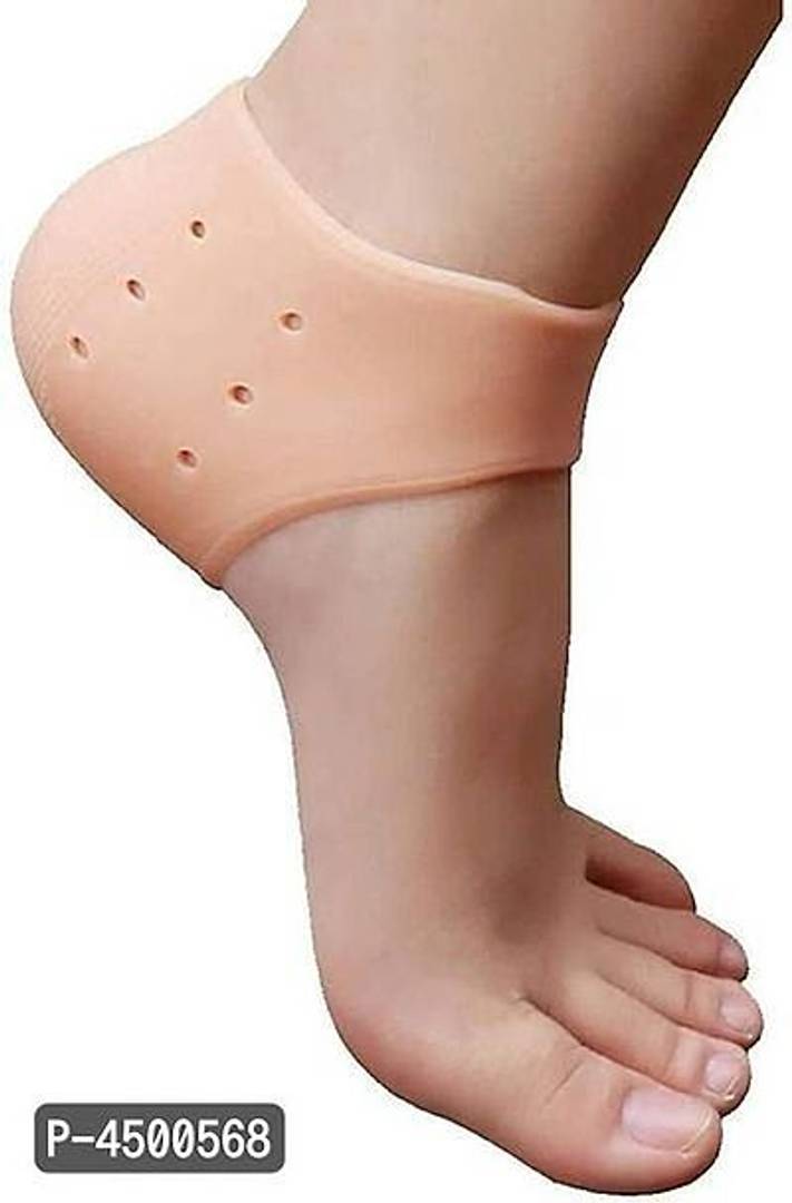 Silicone Gel Heel Pad Socks For Heel Swelling Pain Relief Ankle Support Cushion For Unisex (1 Pair)