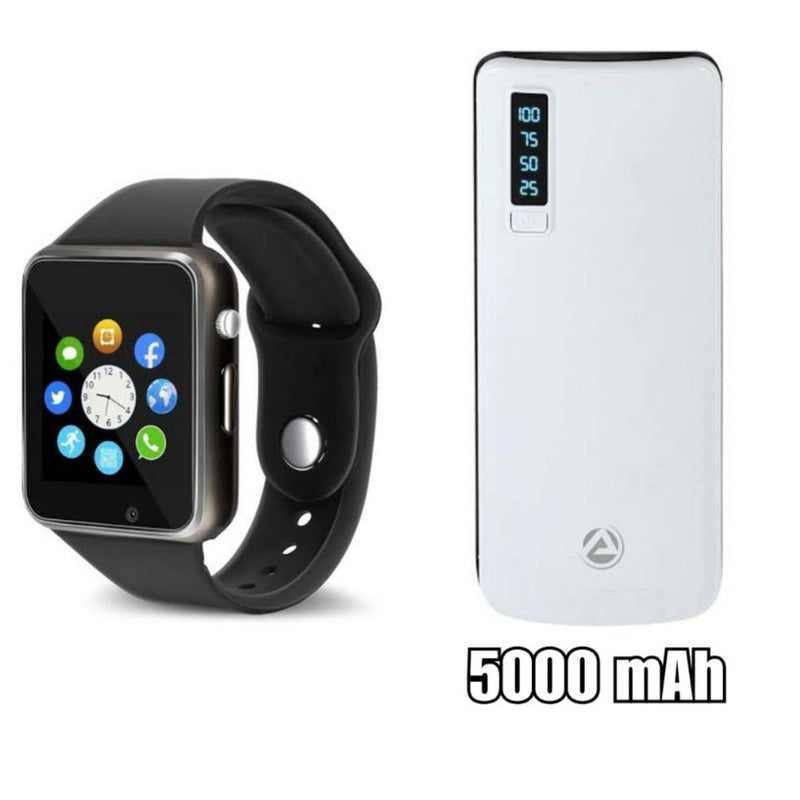 A1 Smartwatch With 5000mAh Power Bank Assorted Colour