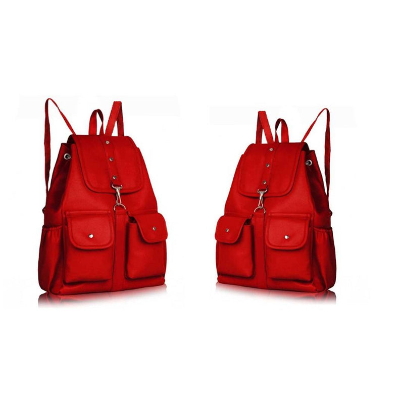 Stylish Collage Backpack For Girls (Red) Combo Pack Of 2