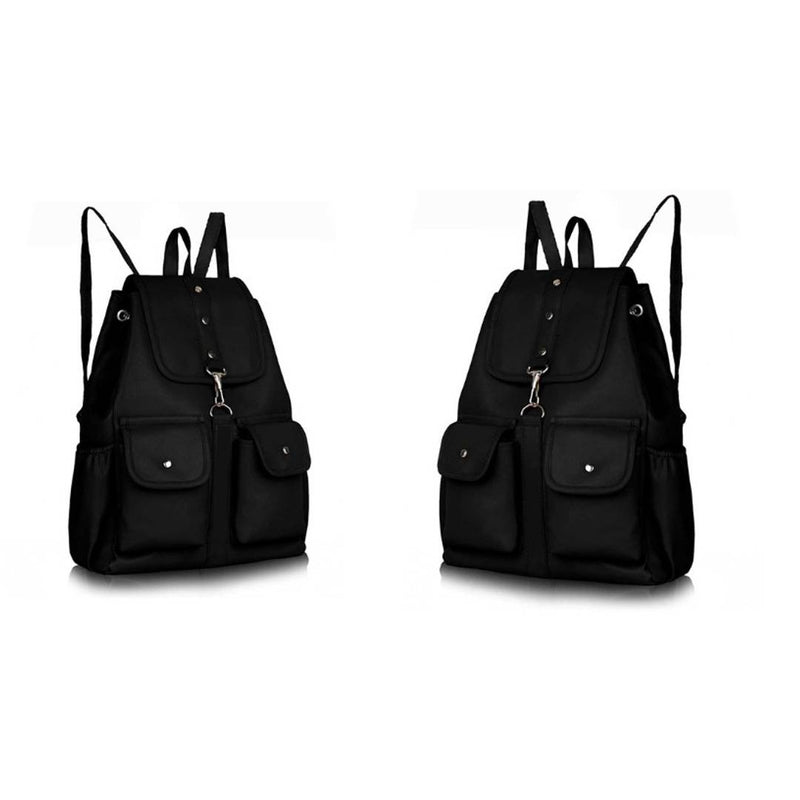 Stylish Collage Backpack For Girls (Black) Combo Pack Of 2