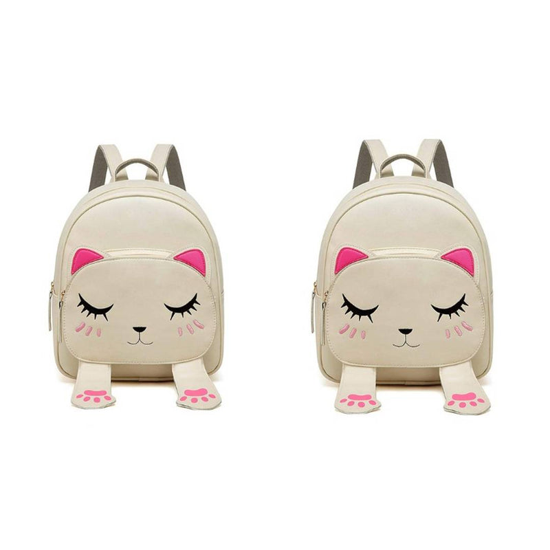 Stylish Collage Backpack For Girls (Cream) Combo Pack Of 2