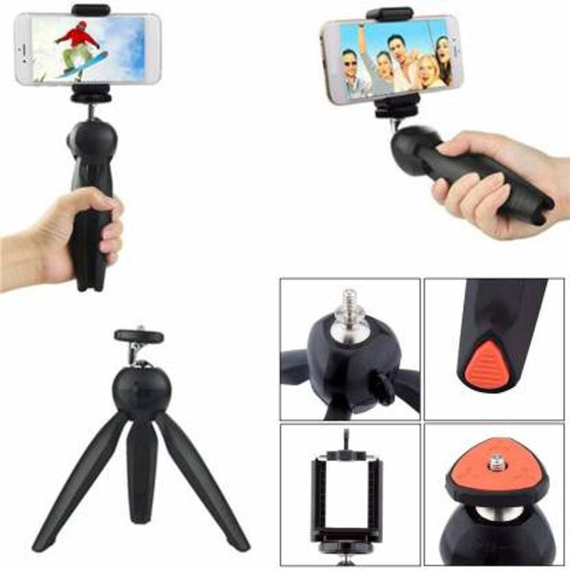 Flexible Mini Tripod (6 Inch Height) for Camera, DSLR and Smartphones with Universal Mobile Attachment (Black)