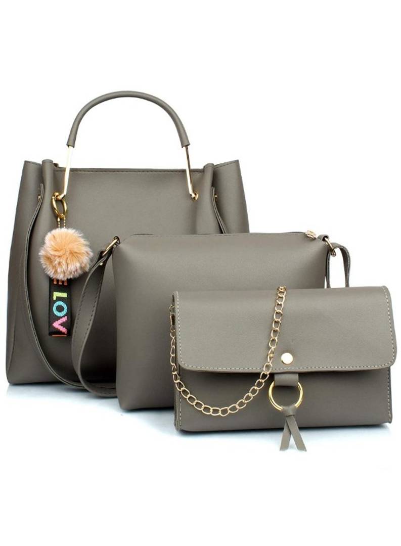 Elegant Grey 3 Combo Of Women Bags