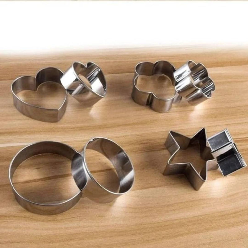 Premium Cookie Cutter Stainless Steel Cookie Cutter With Shape Heart Round Star And Flower (12 Pieces)
