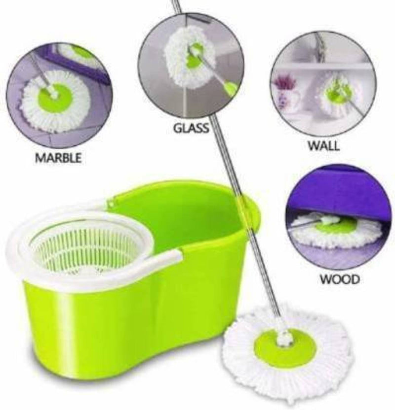 Spin Mop Bucket with 2 Refill with Wheel to Easy Moving Mop Set