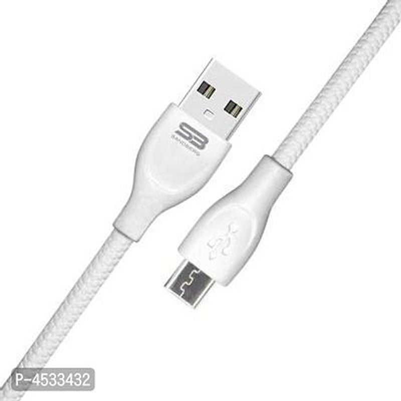 Sandberg Data & Fast Charging Cable Oval Shape Micro White Fn 1.5 M Micro Usb Cable  (Compatible With Mobile, Laptop, Tablet, All Android Mobile, White, One Cable)