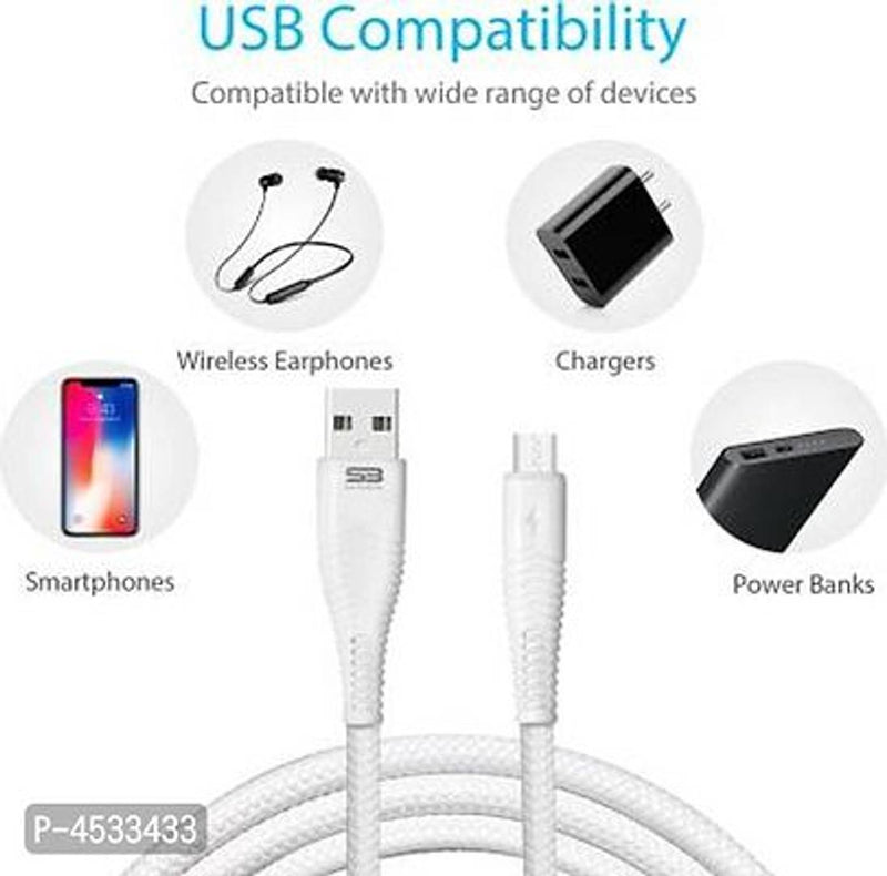 Sandberg Data & Fast Charging Cable White Micro Fish Fm 1.5 M Micro Usb Cable  (Compatible With Mobile, Tablet, Laptop, Computer, White, One Cable)