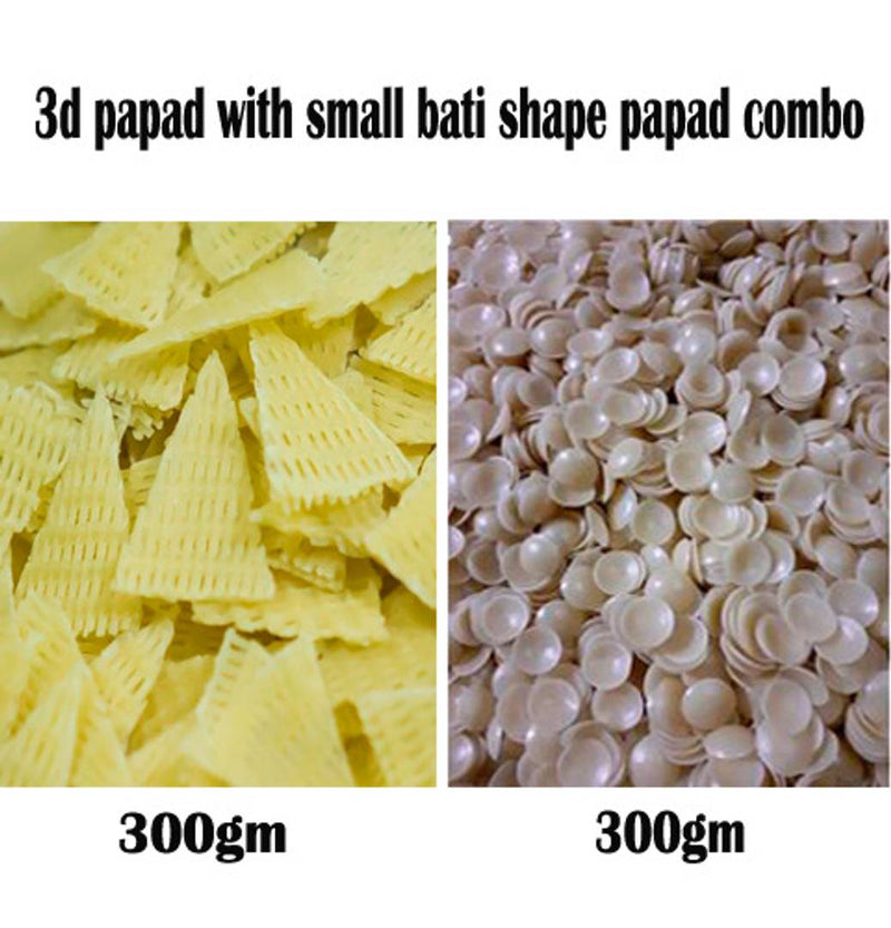 3d papad with half round shape papad combo