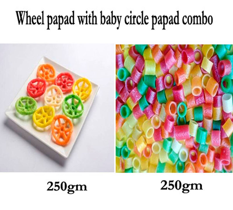 Wheel papad with baby ring papad combo