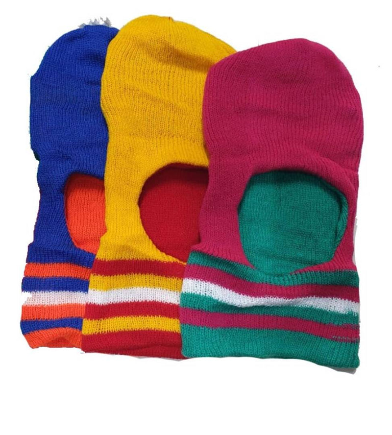 Unisex Monkey Cap, Made of Soft Woolen for Better Comfort and Design for 1-10 Year Child (Pack of 3 Piece)