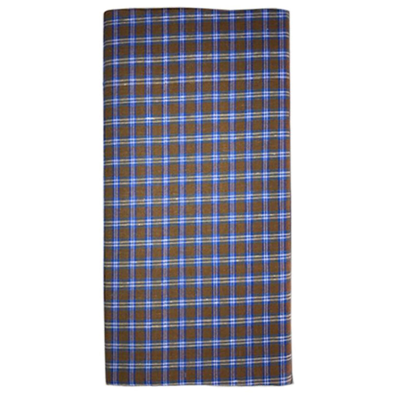 Modern Brown Cotton Checked Lungi For Men