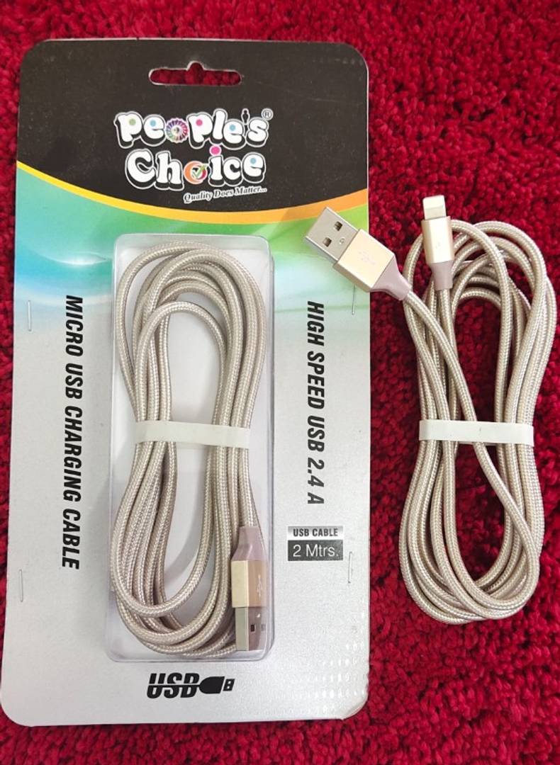 HIGH BRAIDED 2.4 AMP I PHONE CABLE 2MTR LENGHT