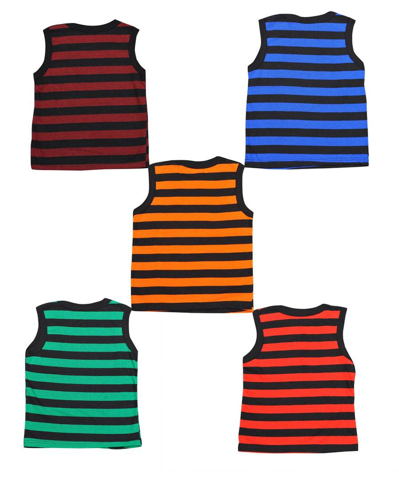 Eite Multicoloured Cotton Checked Vest For Boys- Pack Of 5