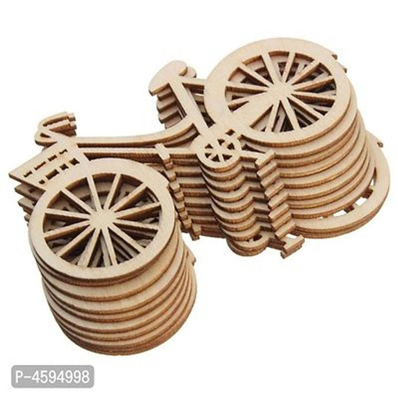 Paintable Cycle Wooden Laser Cut Decoration For Kids