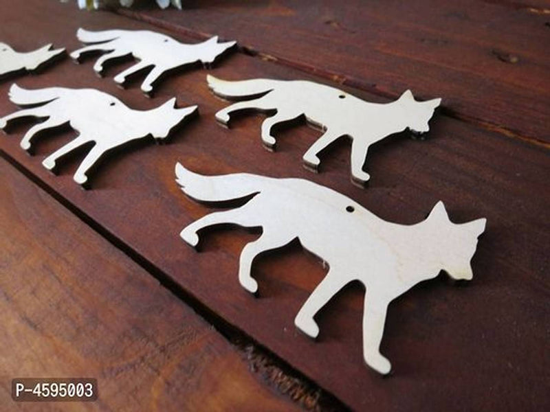 Paintable Fox Wooden Laser Cut Decoration For Kids