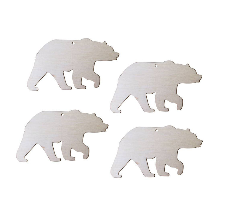 Paintable Polar Bear Wooden Laser Cut Decoration For Kids