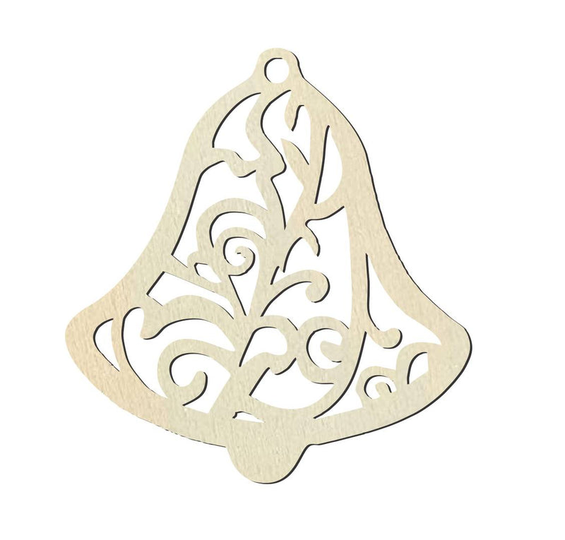 Paintable Bell Wooden Laser Cut Decoration For Kids